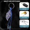 Nazar feather keychain with blue evil eye charm symbolic protection keychain